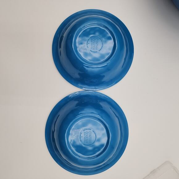 Salad Serving Set Cynthia Coulter Nautical Ocean Seaside Blue Stripes July 4th - Picture 13 of 15